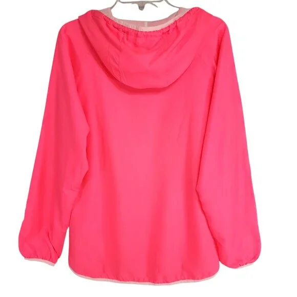 PENNANT-Woman's Sportswear-Jacket-SIZE SMALL-Quarter Zip-Hoodie-Pink-White-NWT - Picture 3 of 14